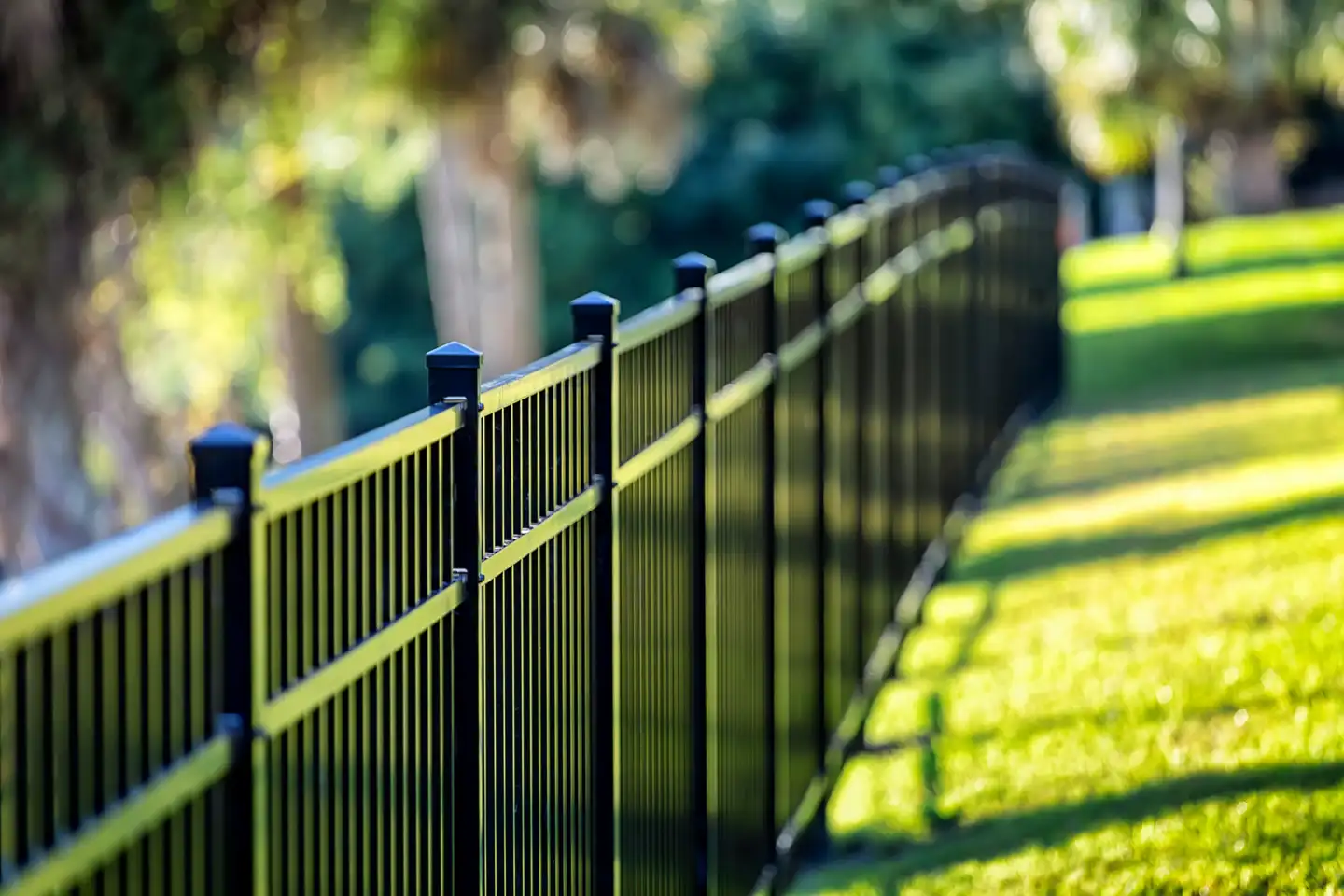 Black aluminum fence
