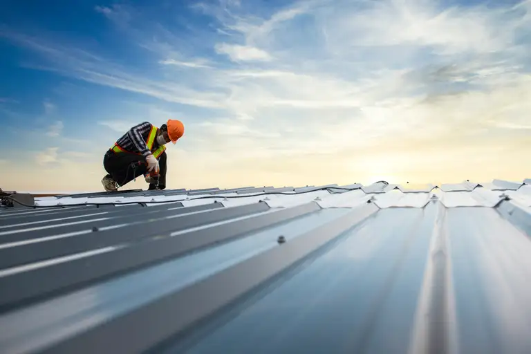 New wooden roofs with metal sheets