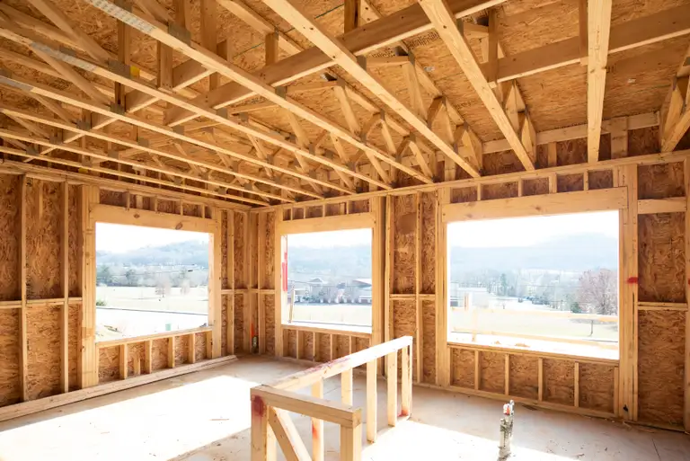 Wood frame interior